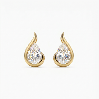 Astraea’s Peak  Solitaire Lab Grown Diamond Earrings