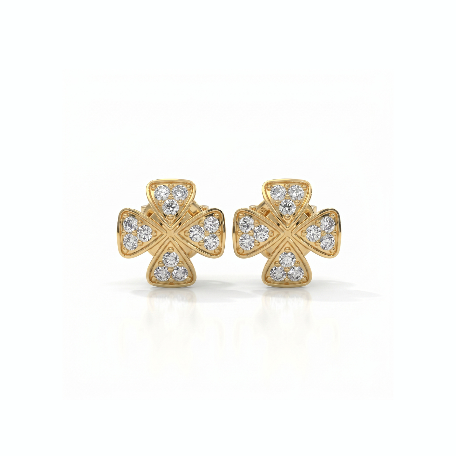 Clover Lab Grown Diamond Stud Earrings