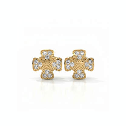 Clover Lab Grown Diamond Stud Earrings
