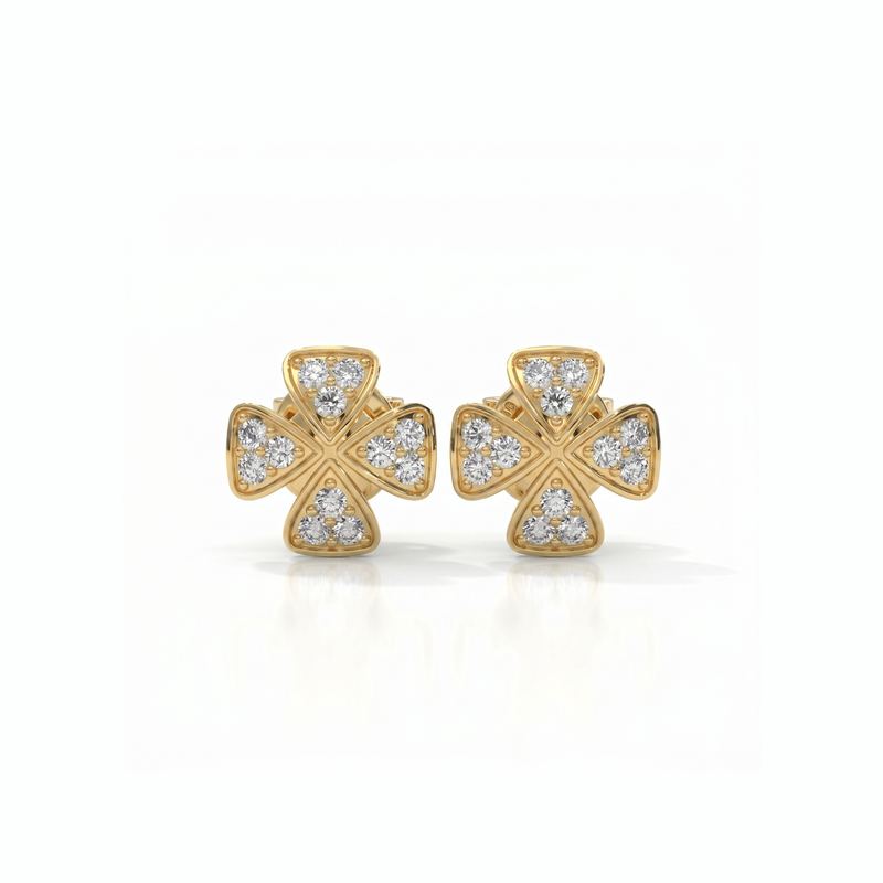 Clover Lab Grown Diamond Stud Earrings