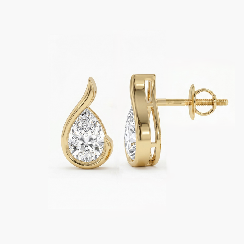 Astraea’s Peak  Solitaire Lab Grown Diamond Earrings