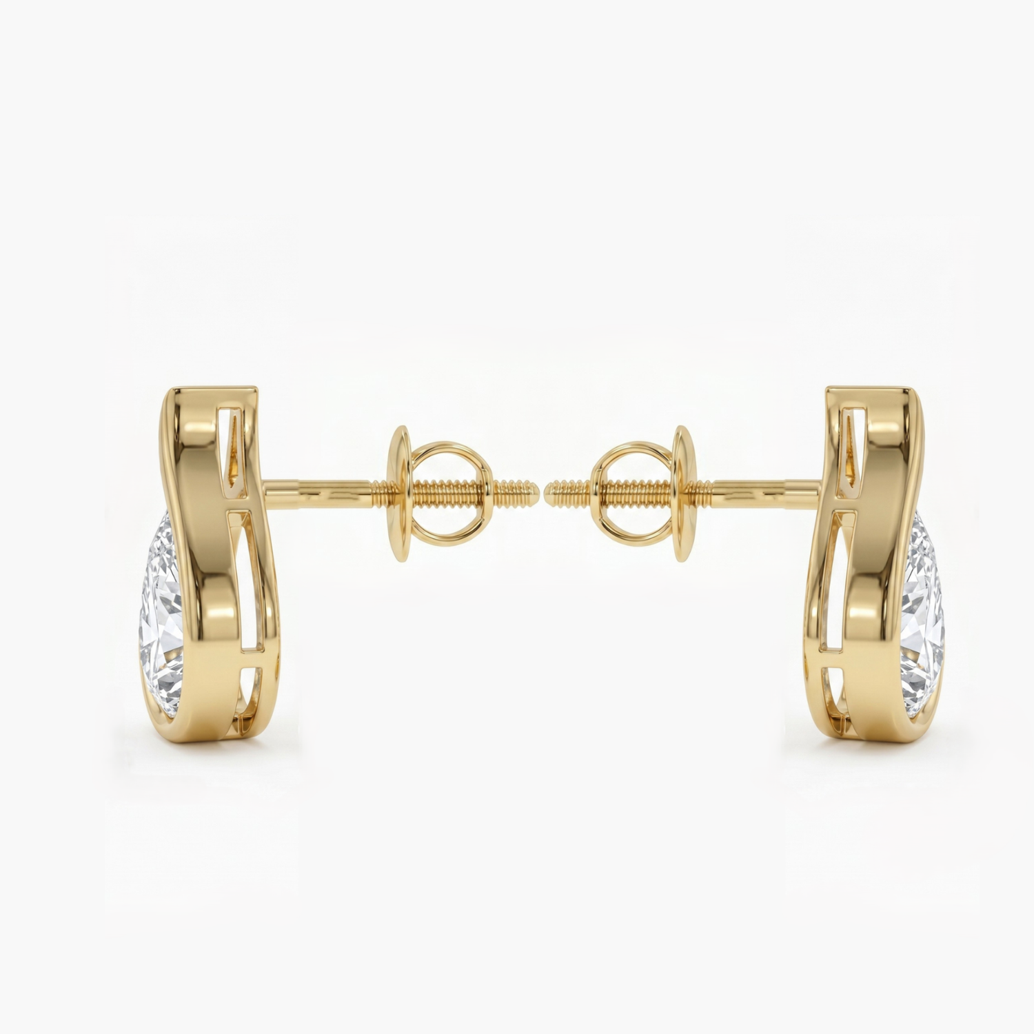 Astraea’s Peak  Solitaire Lab Grown Diamond Earrings