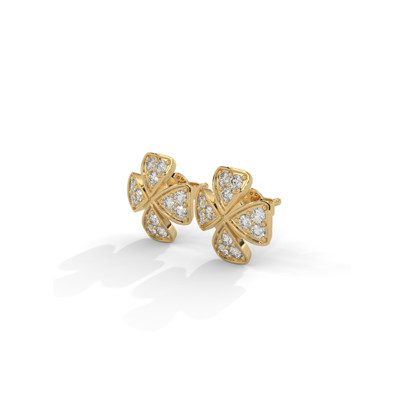 Clover Lab Grown Diamond Stud Earrings