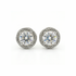 Pair of diamond stud earrings on a white background