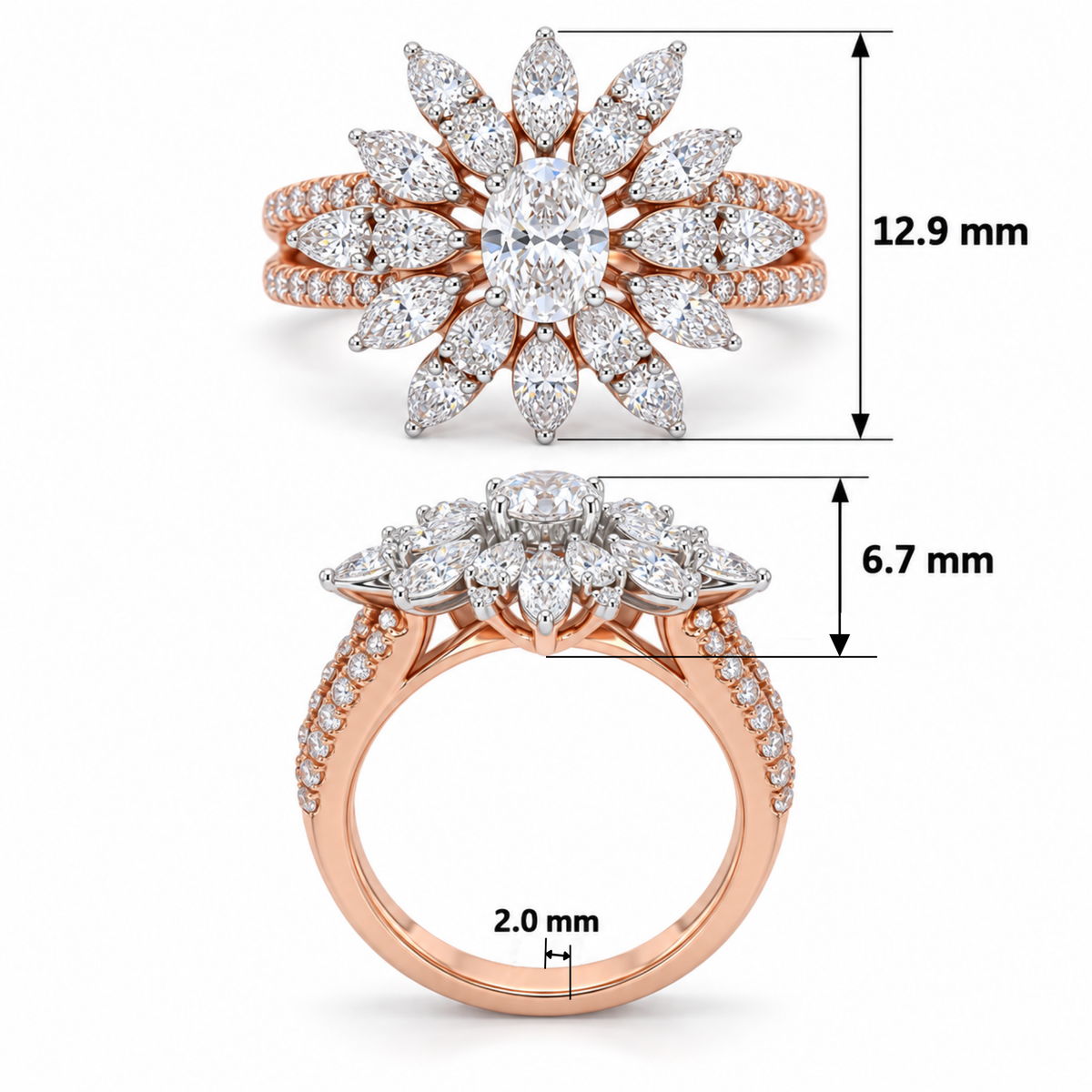 Wild Rose Radiance Lab Grown Diamond Ring