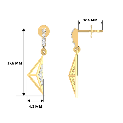 Interlock Aura Drops Gold Plated Lab Grown Diamond Earrings