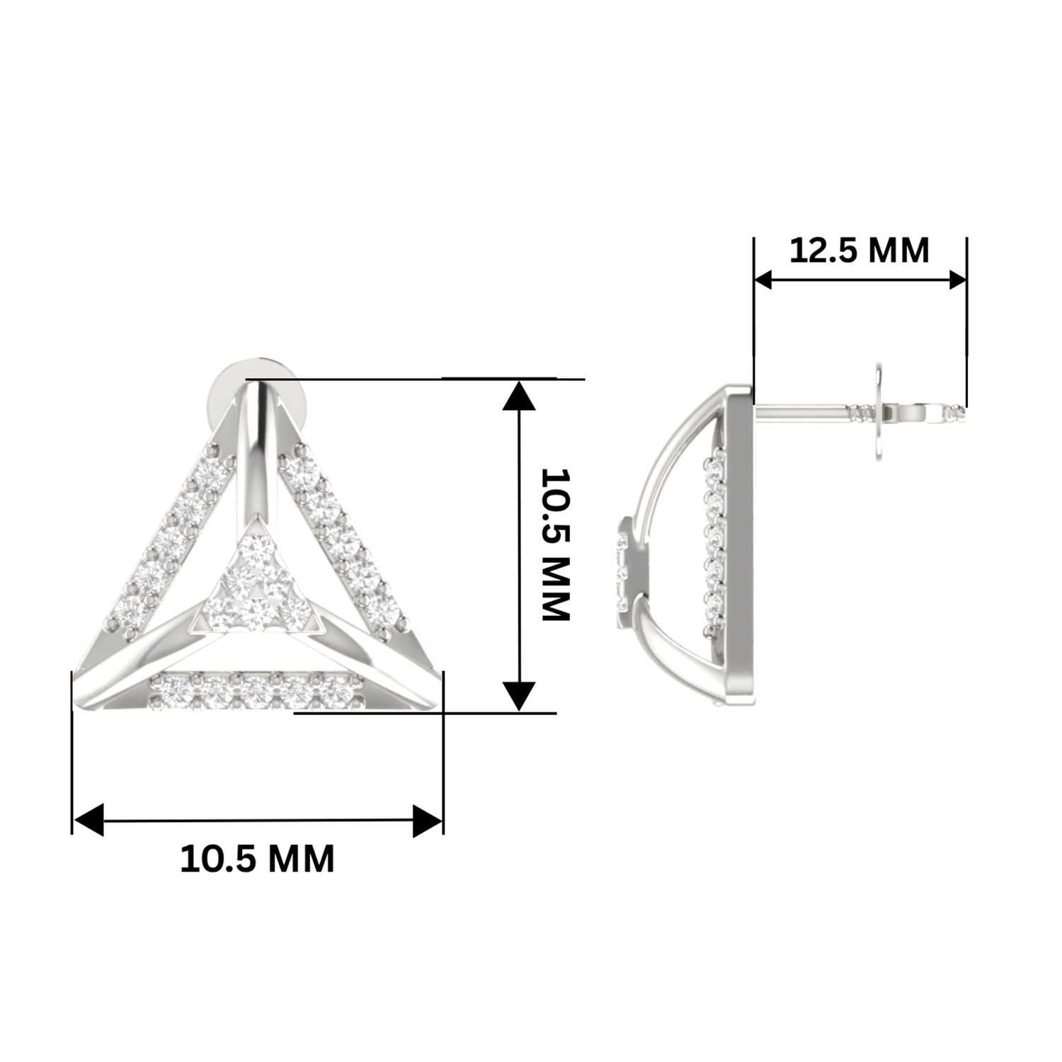 Shard Spark Platinum Plated Lab Grown Diamond Earrings