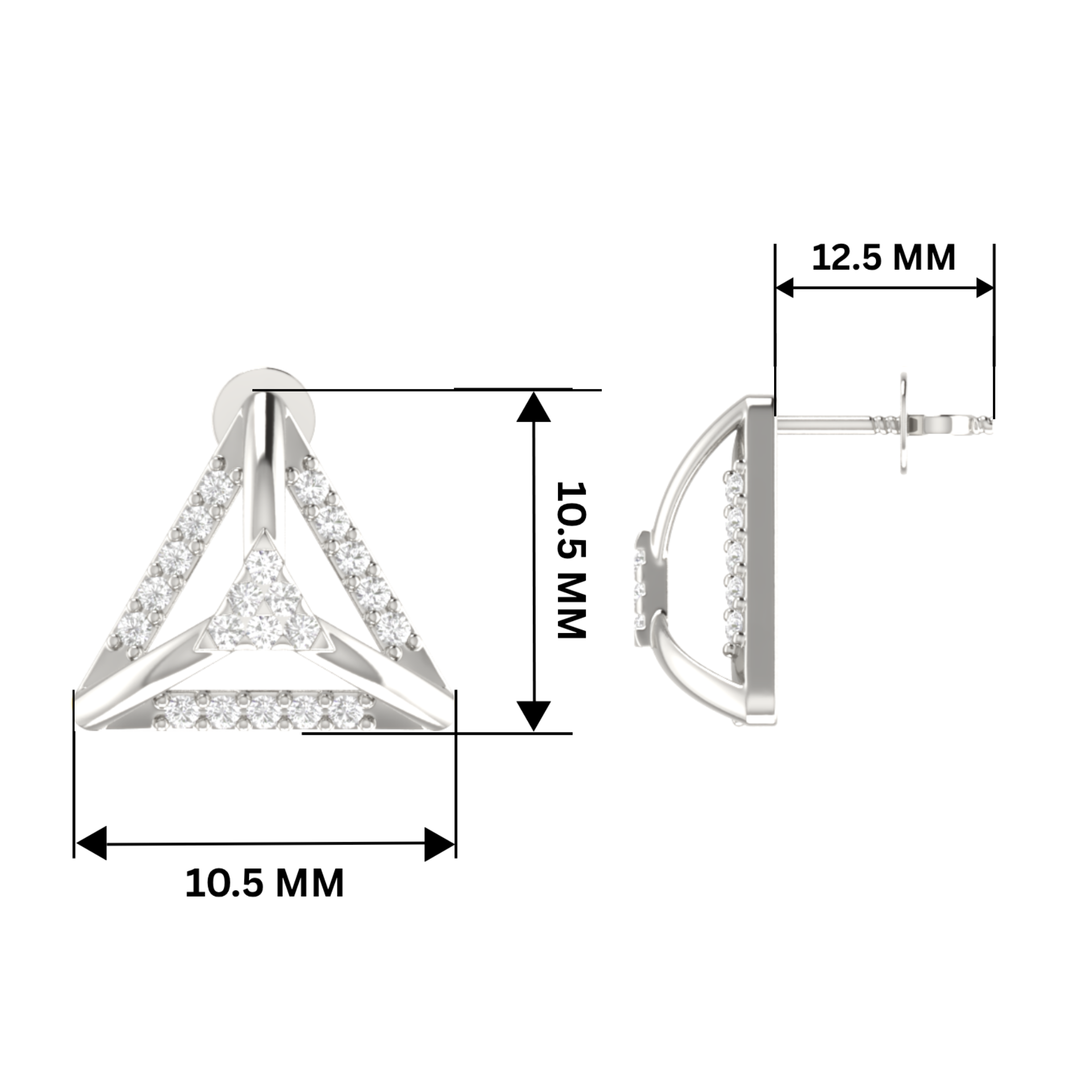 Shard Spark Platinum Plated Lab Grown Diamond Earrings