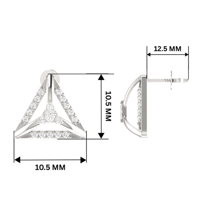 Shard Spark Platinum Plated Lab Grown Diamond Earrings