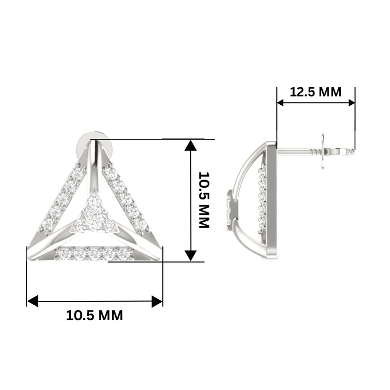 Shard Spark Platinum Plated Lab Grown Diamond Earrings
