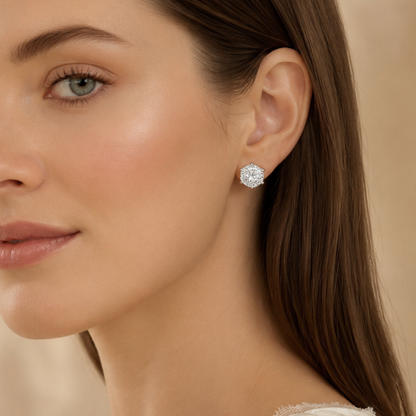 Regal Shield Solitaire Lab Grown Diamond Earrings