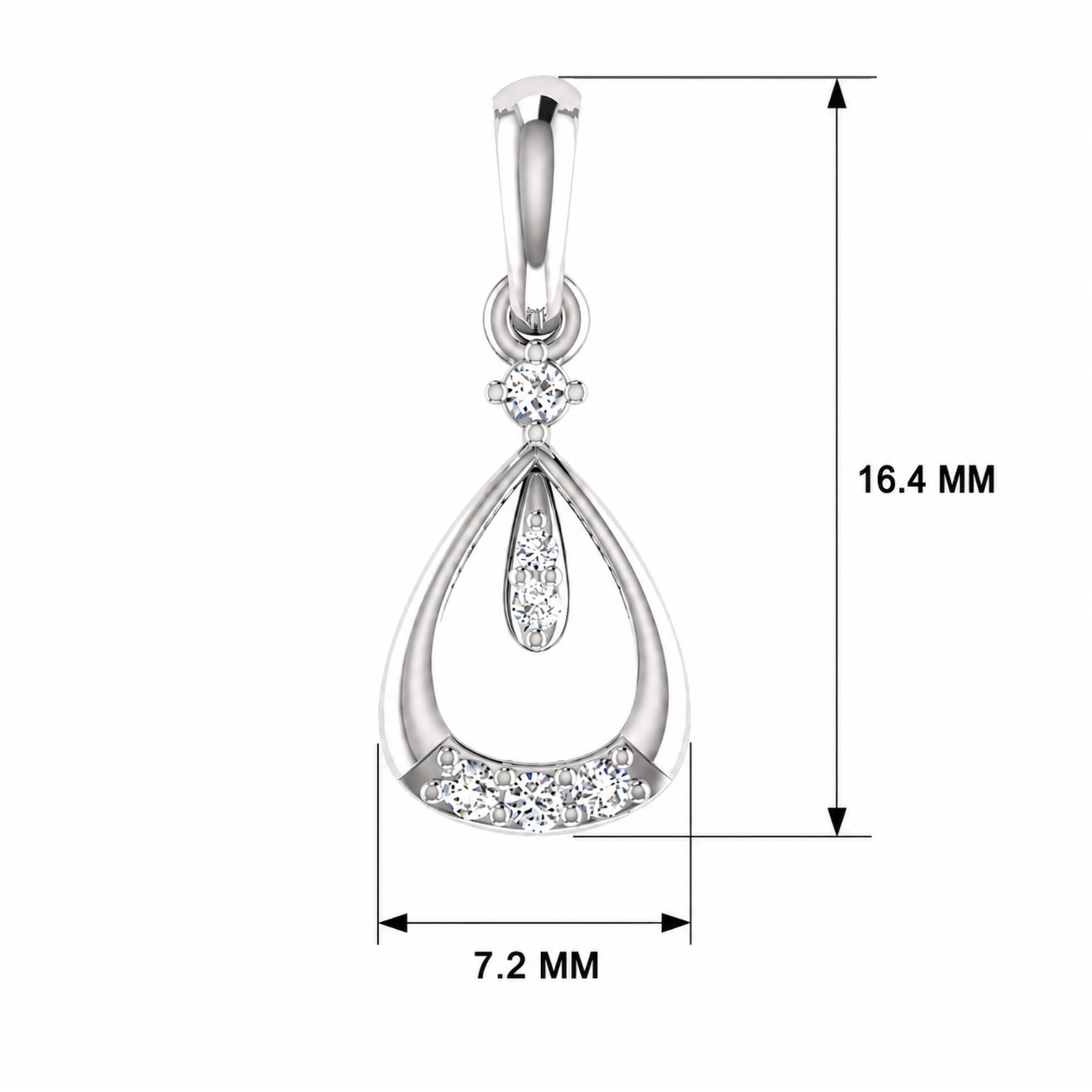 Cradle Platinum Plated Lab Grown Diamond Pendant