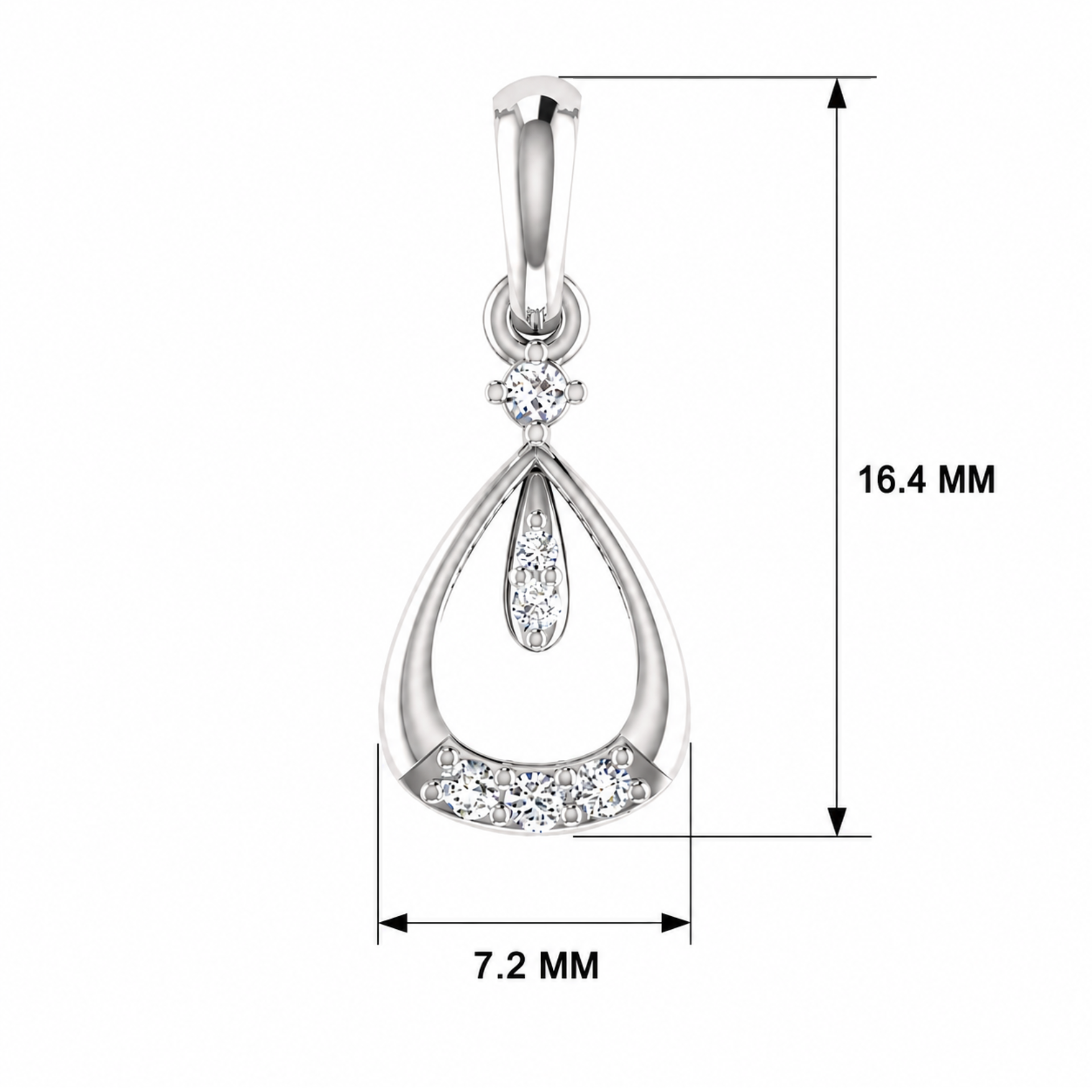 Cradle Platinum Plated Lab Grown Diamond Pendant