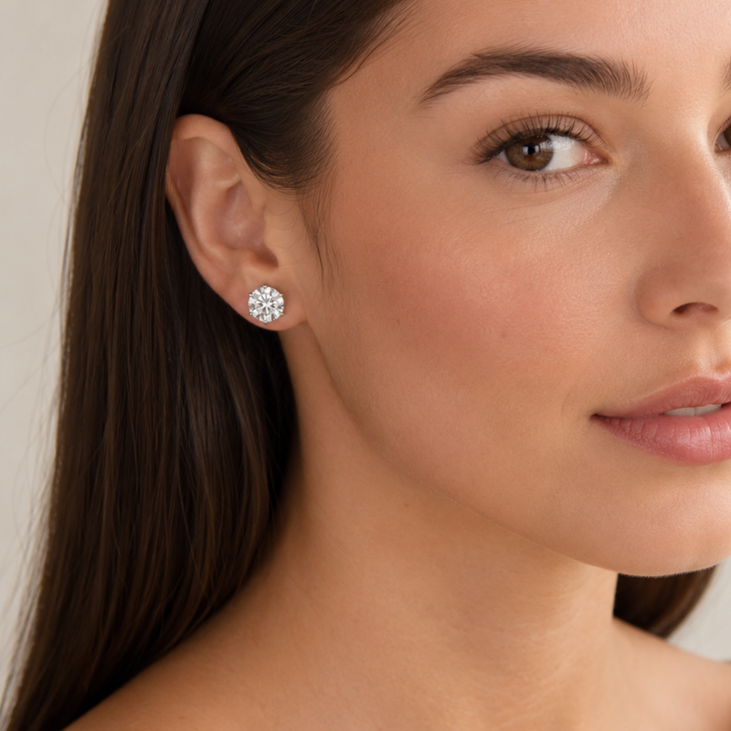 Radiant Point Solitaire Lab Grown Diamond Earring