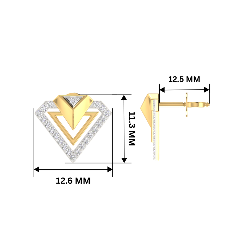 Nexus Prism Gold Plated Lab Grown Diamond Earrings