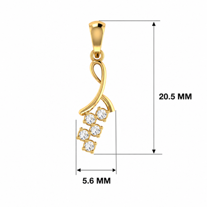 Celestial Bouquet Gold Plated Lab Grown Diamond Pendant