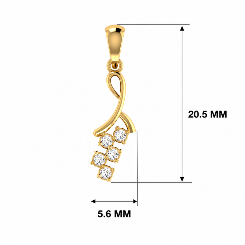 Celestial Bouquet Gold Plated Lab Grown Diamond Pendant