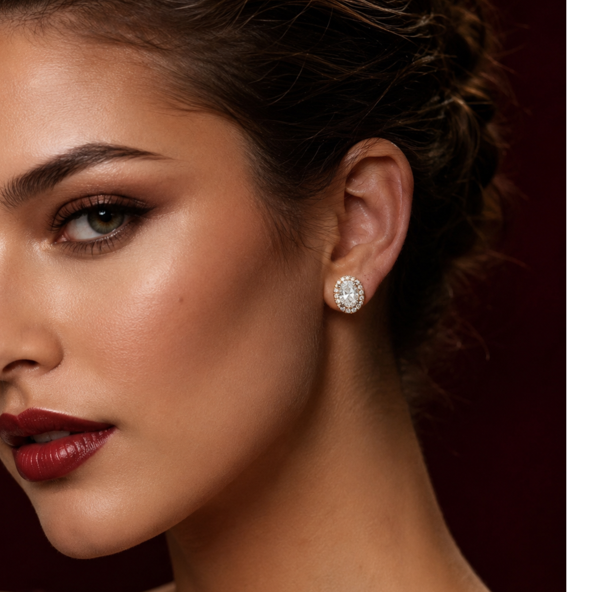 Rosewater Halo Solitaire Lab Grown Diamond Earrings