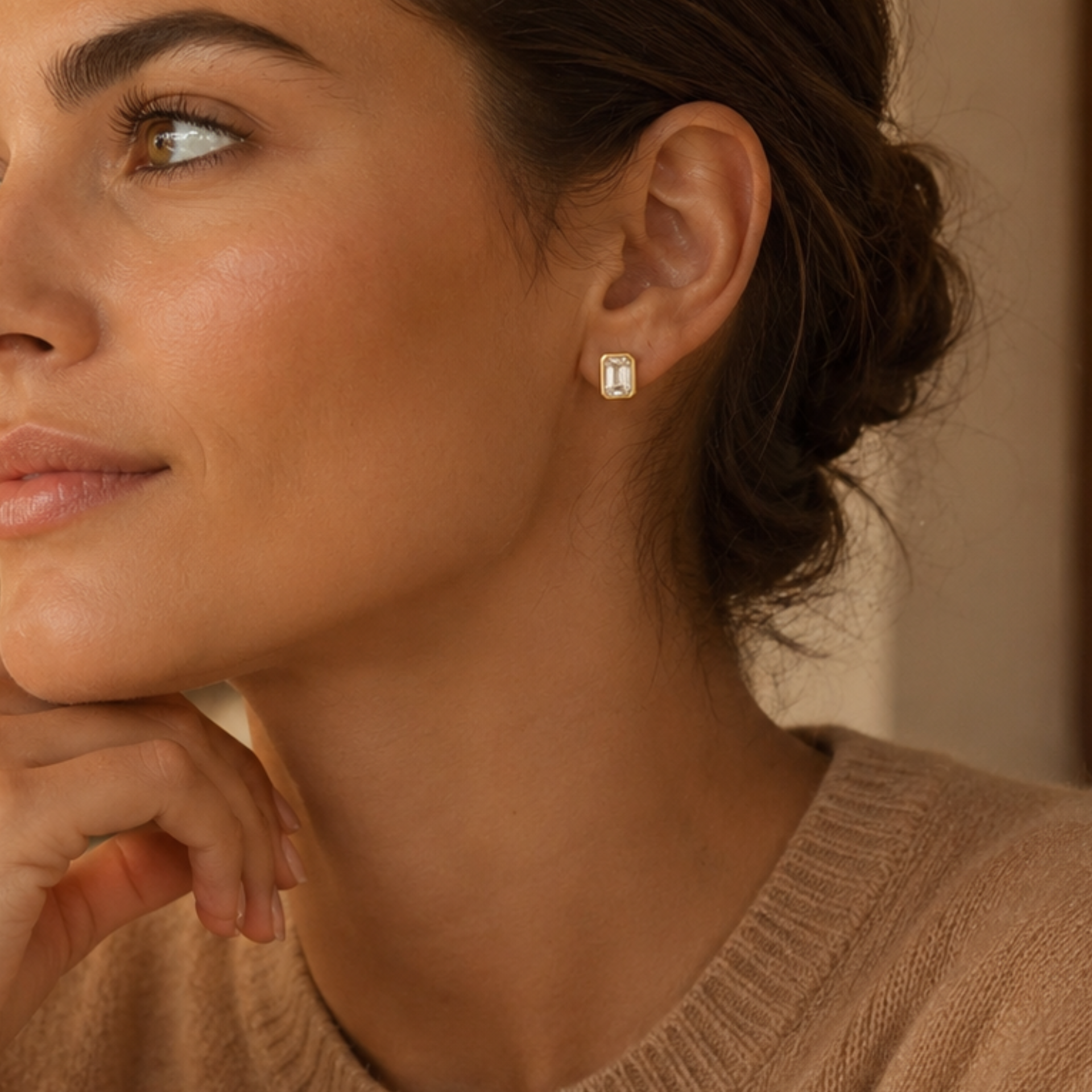 Regal Beam Solitaire Lab Grown Diamond Earrings