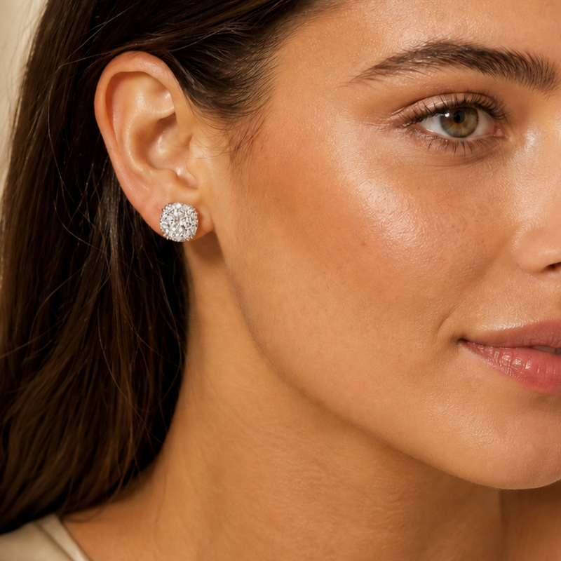 Satin Glow Solitaire Lab Grown Diamond Earrings