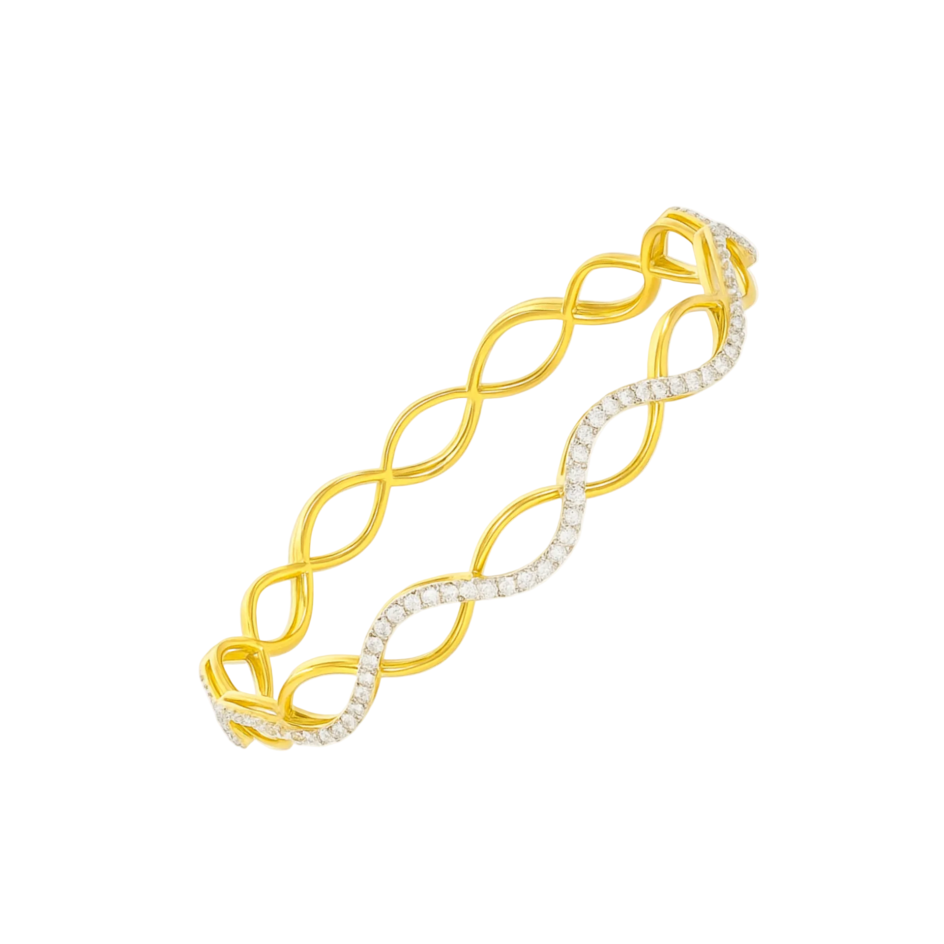 Sine Wave Lab Grown Diamond Bangle