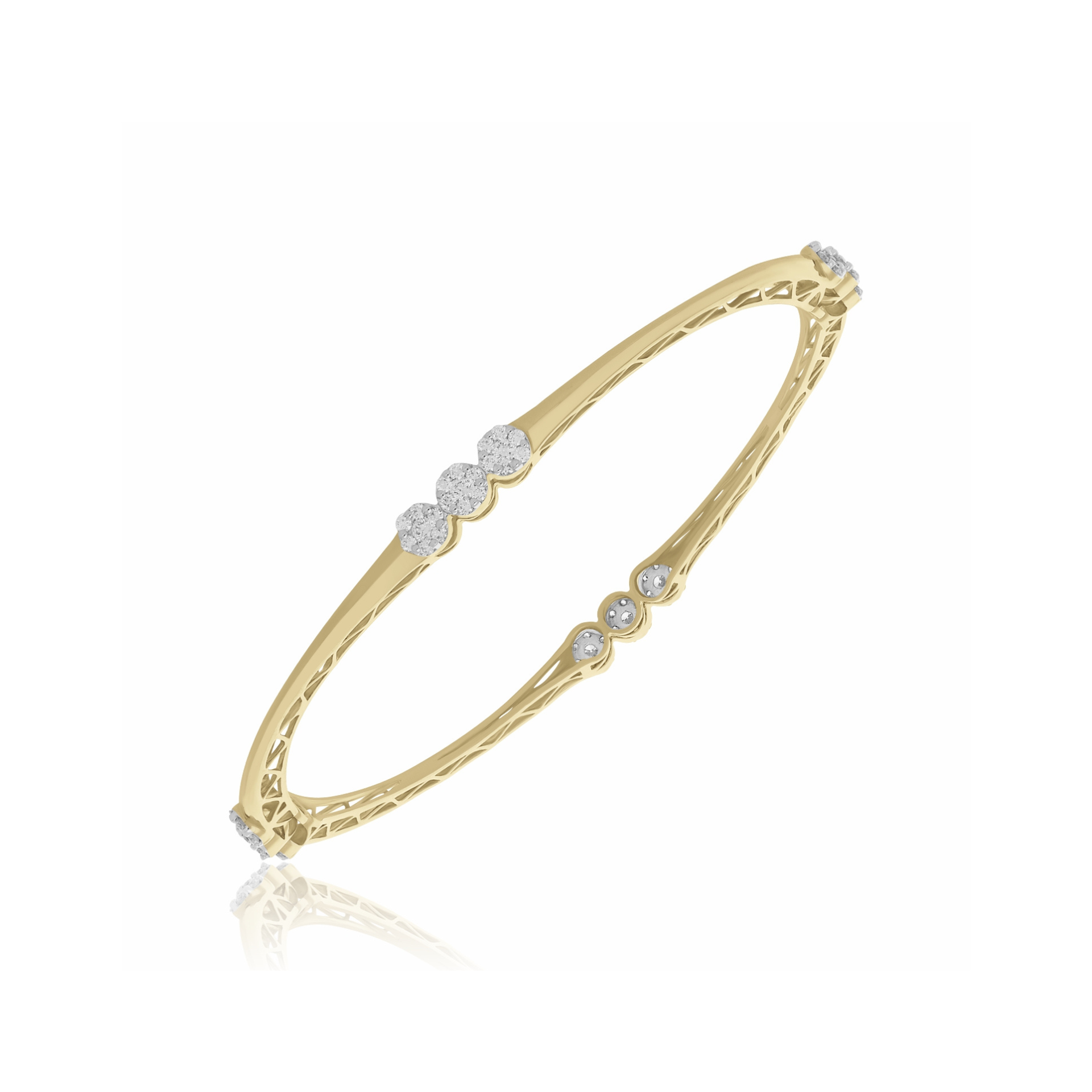 Ornate Taper Lab Grown Diamond Bangle