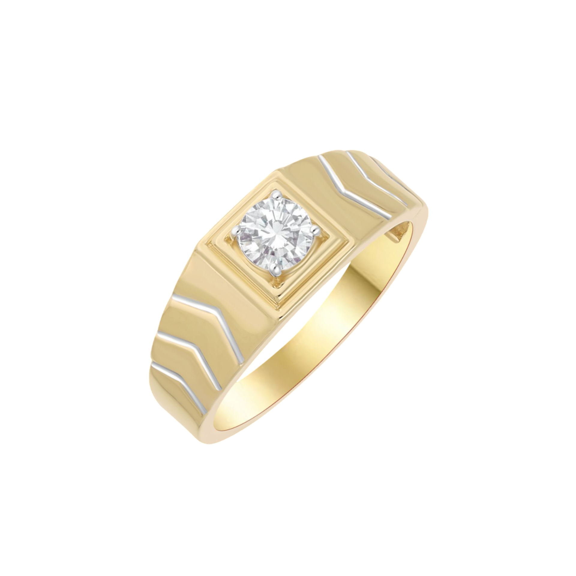 Men’s Chevron Pillar Lab Grown Diamond Ring