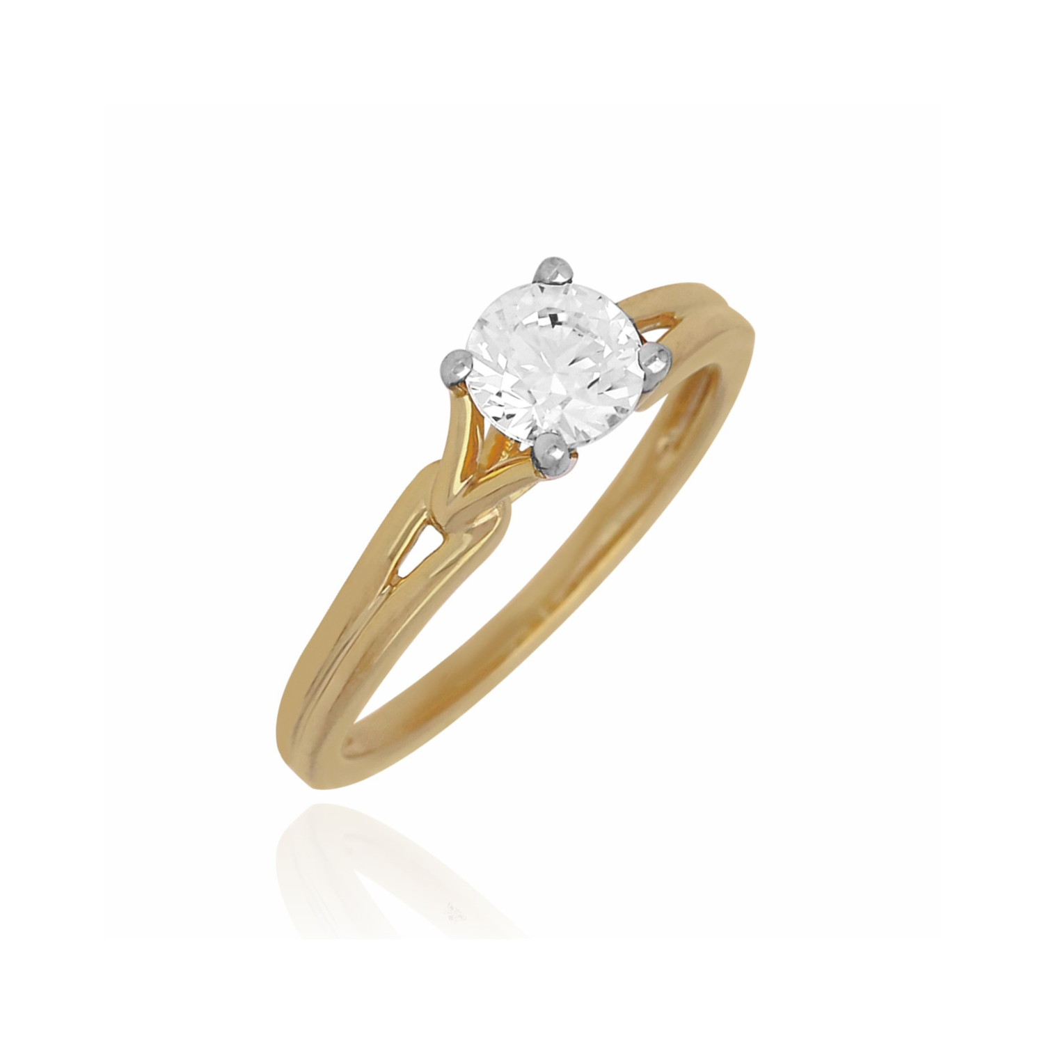 Slashed Halo Lab Grown Diamond Ring