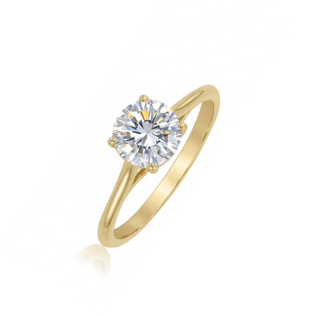 Classic Cathedral Solitaire Lab Grown Diamond Ring