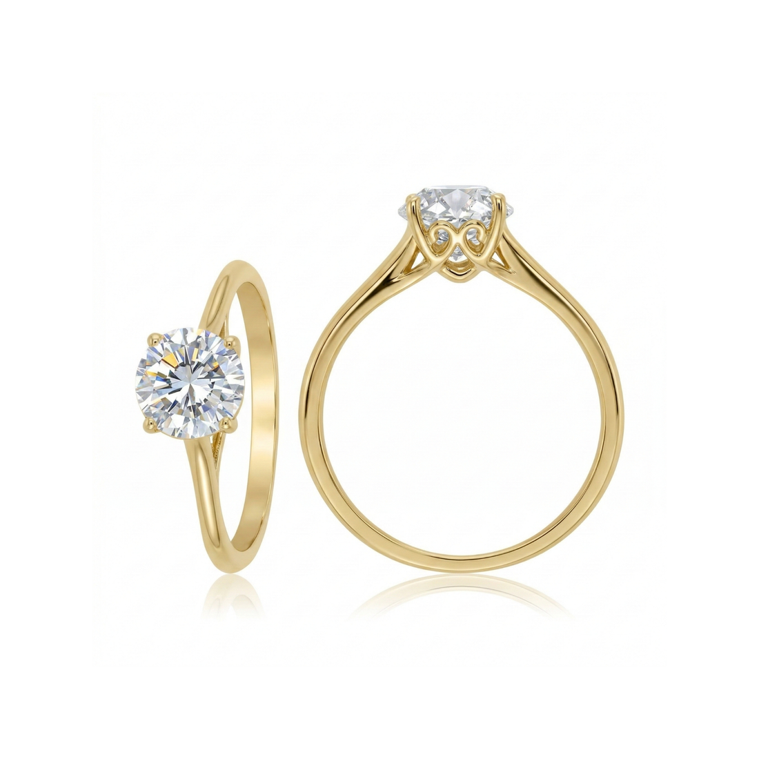 Classic Cathedral Solitaire Lab Grown Diamond Ring