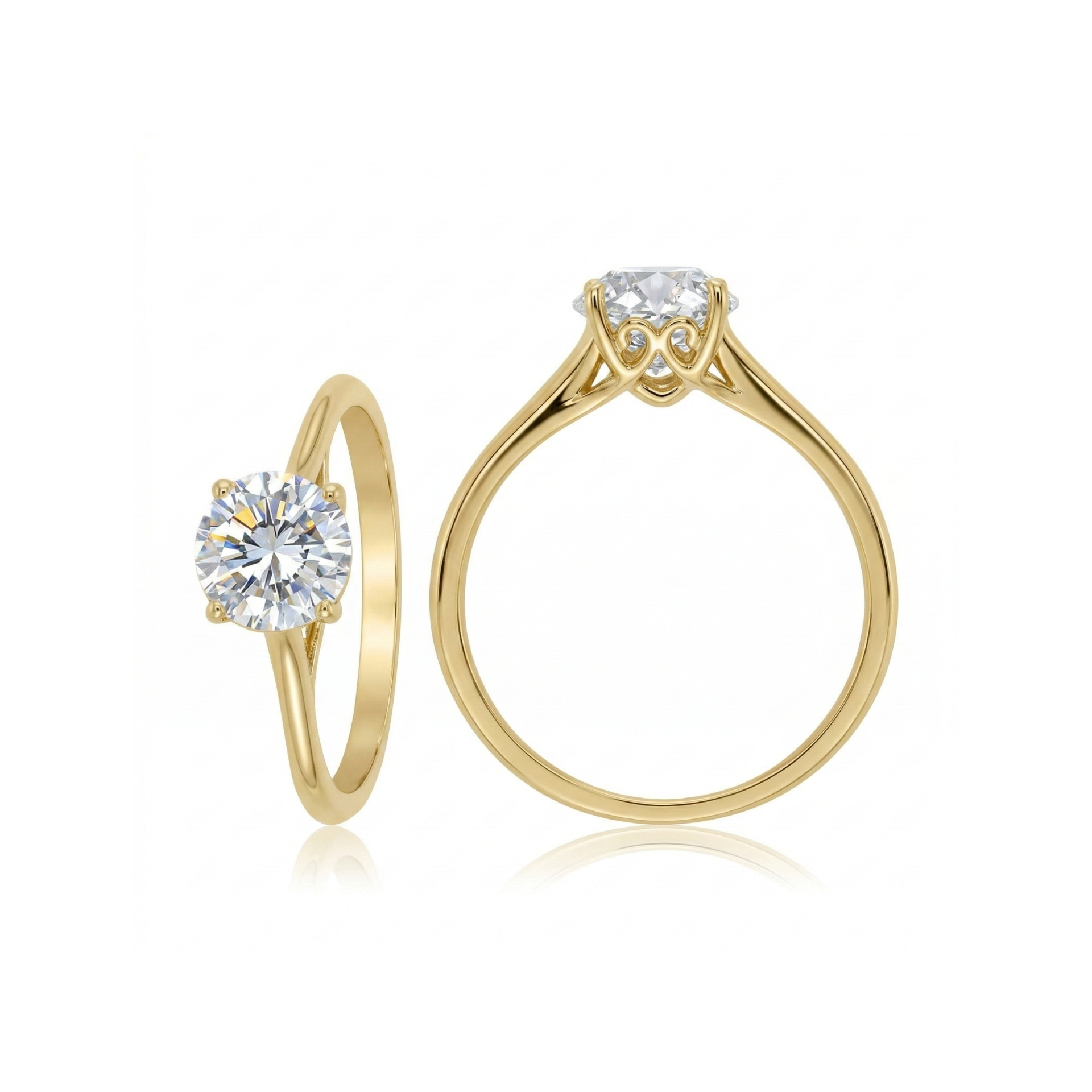 Classic Cathedral Solitaire Lab Grown Diamond Ring