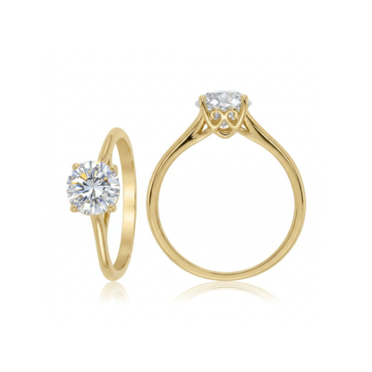 Classic Cathedral Solitaire Lab Grown Diamond Ring