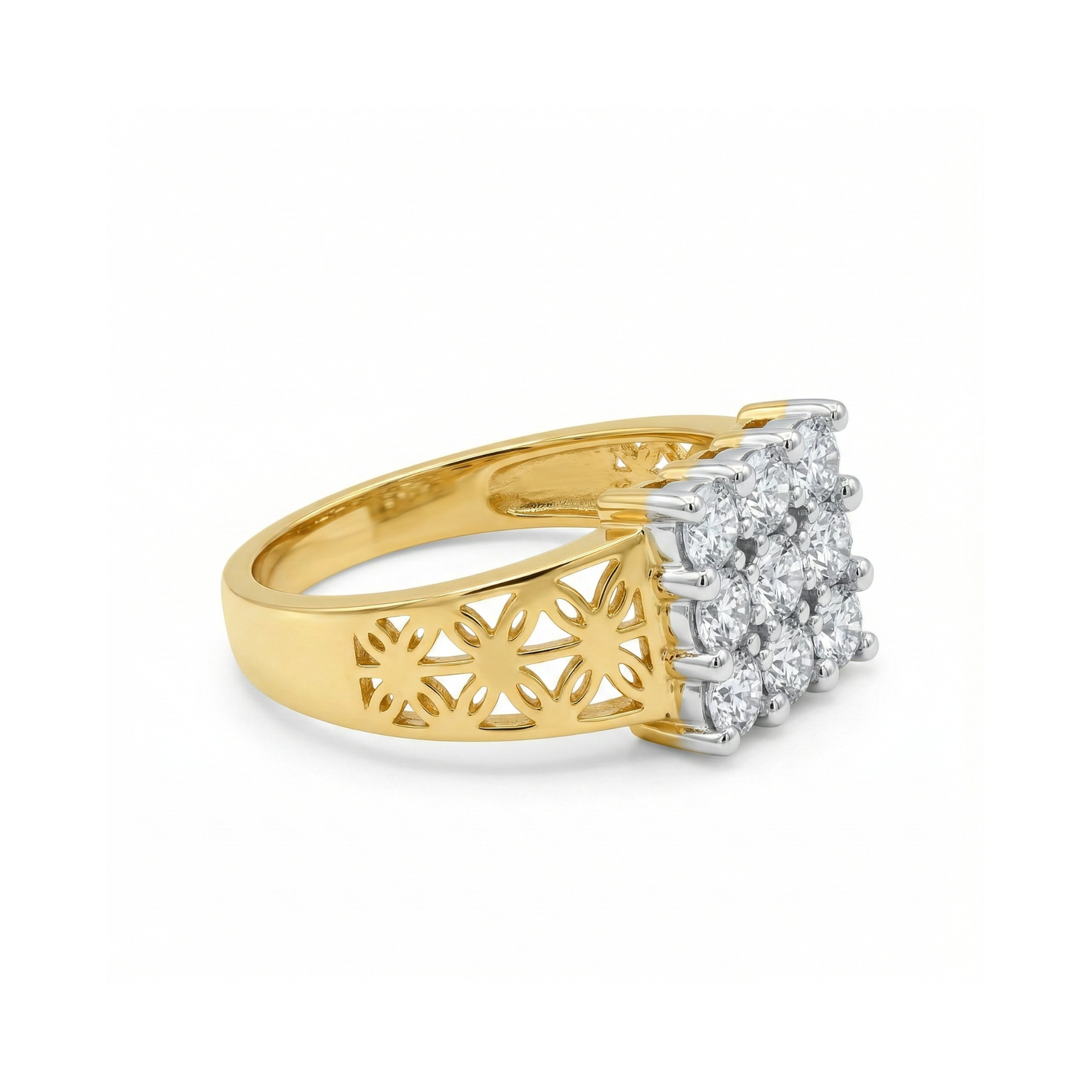 Imperial Square Cluster Lab Grown Diamond Ring