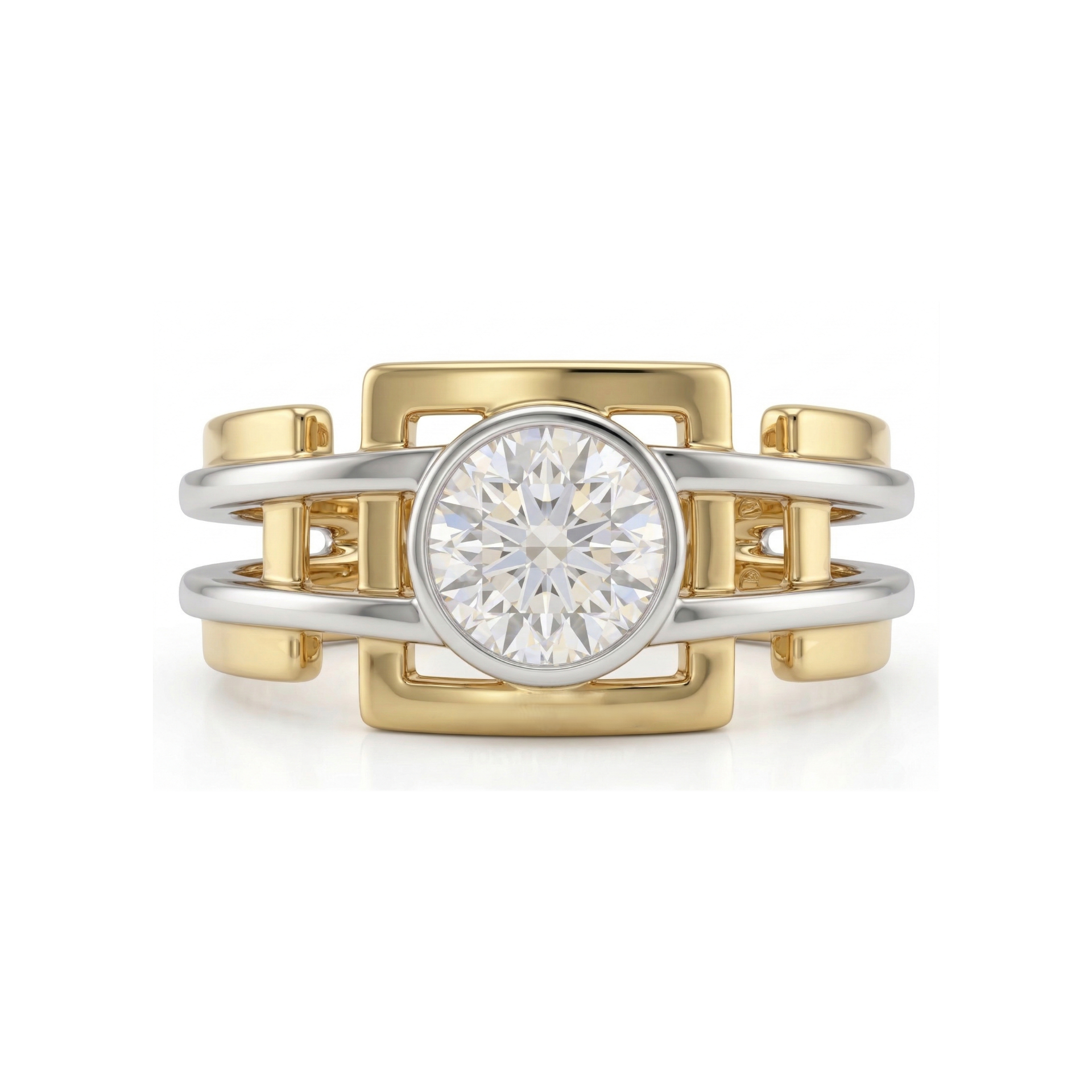 Dual Axis Solitaire Lab Grown Diamond Ring