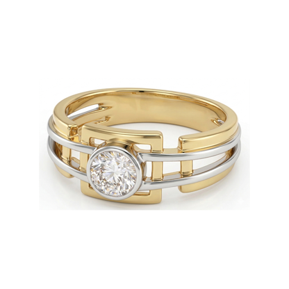 Dual Axis Solitaire Lab Grown Diamond Ring