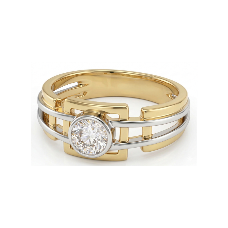 Dual Axis Solitaire Lab Grown Diamond Ring