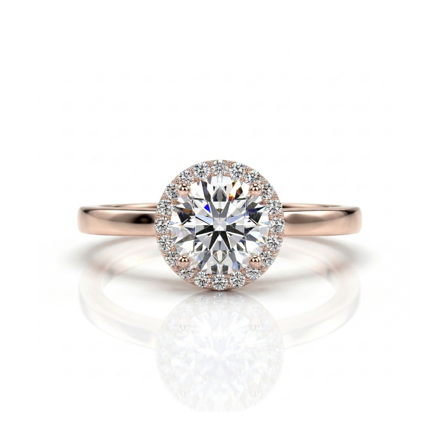 Dawnlight Halo Solitaire Lab Grown Diamond Ring