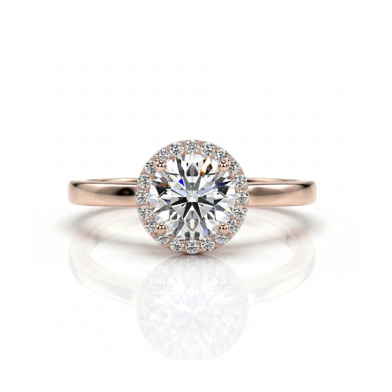 Dawnlight Halo Solitaire Lab Grown Diamond Ring