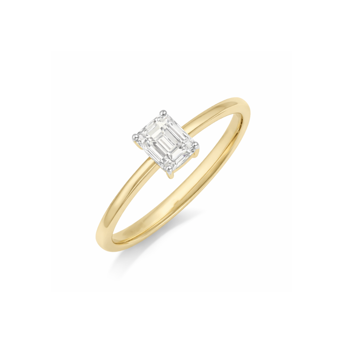 Classic Silhouette Emerald Lab Grown Diamond Ring