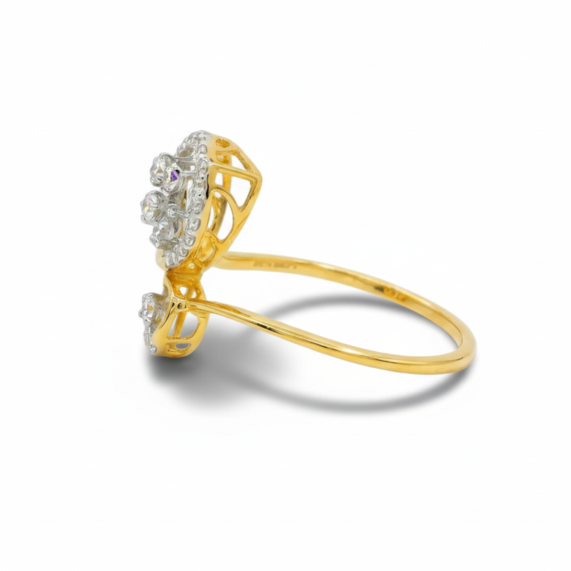 Delicate Leaf Lab Grown Diamond Ring