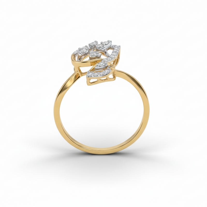 Delicate Leaf Lab Grown Diamond Ring
