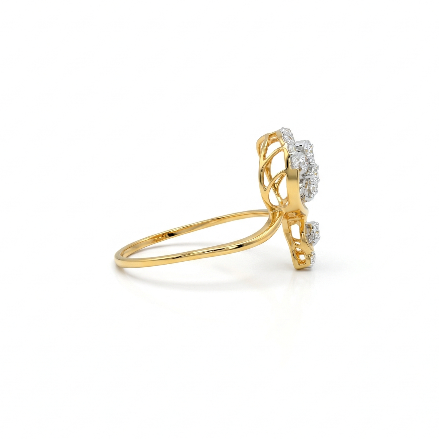 Delicate Leaf Lab Grown Diamond Ring