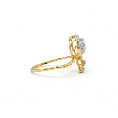 Delicate Leaf Lab Grown Diamond Ring