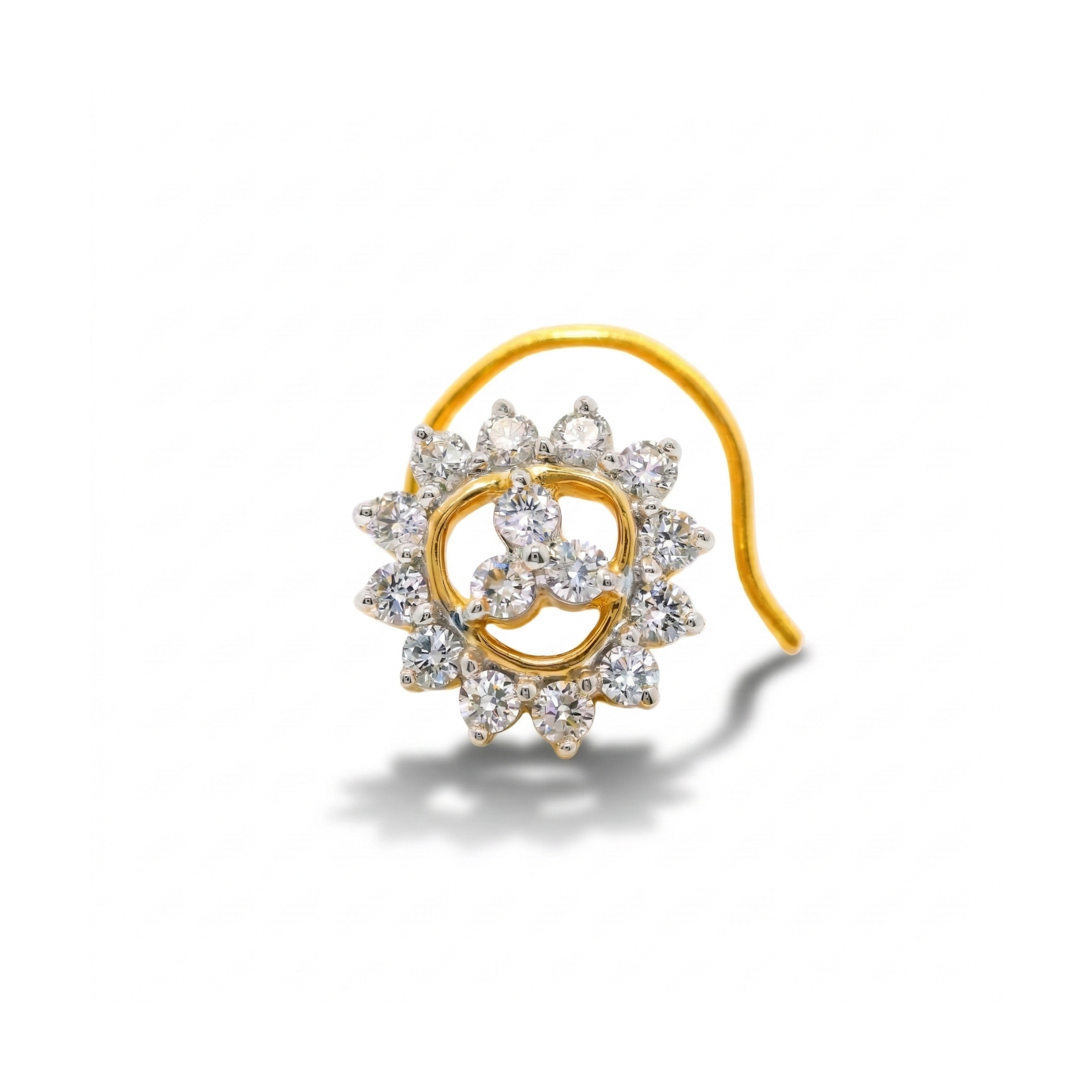 Radiant Halo Lab Grown Diamond Nosepin