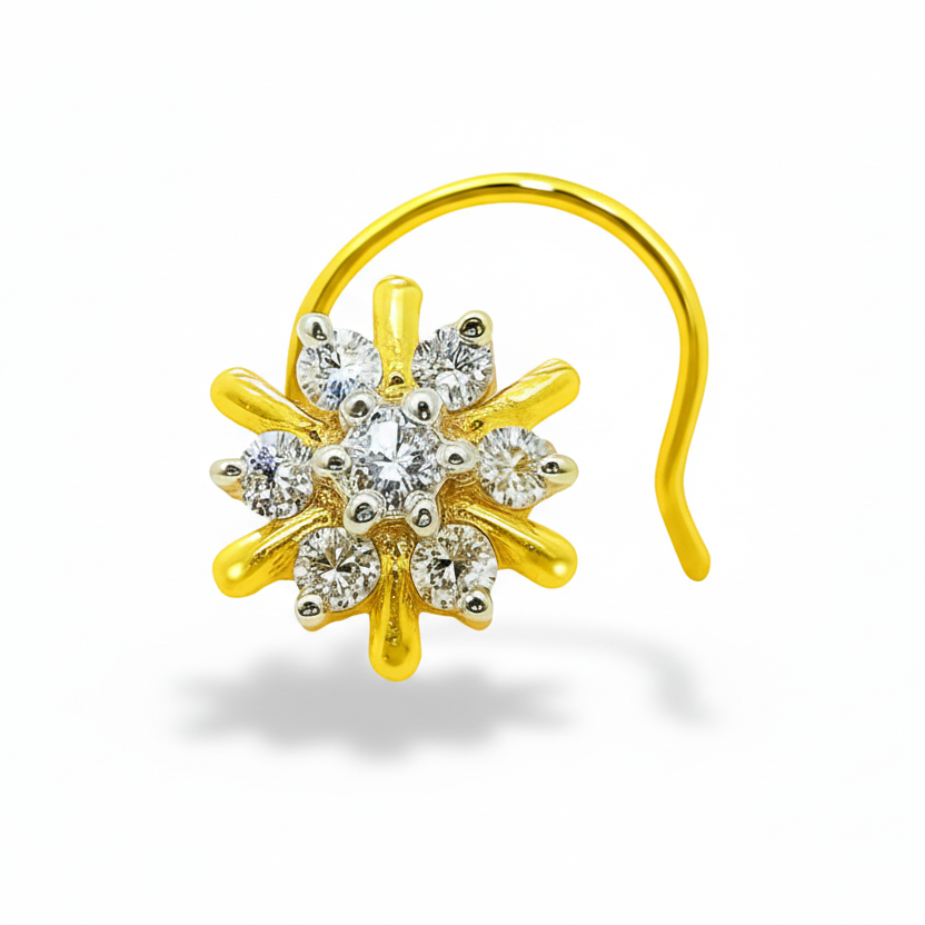 Radiant Starburst Lab Grown Diamond Nosepin