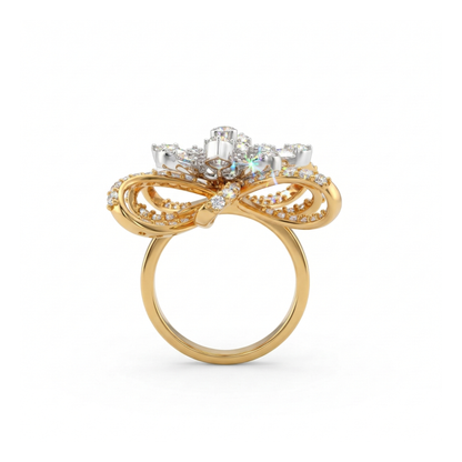 Ribbon Bloom Lab Grown Diamond Ring