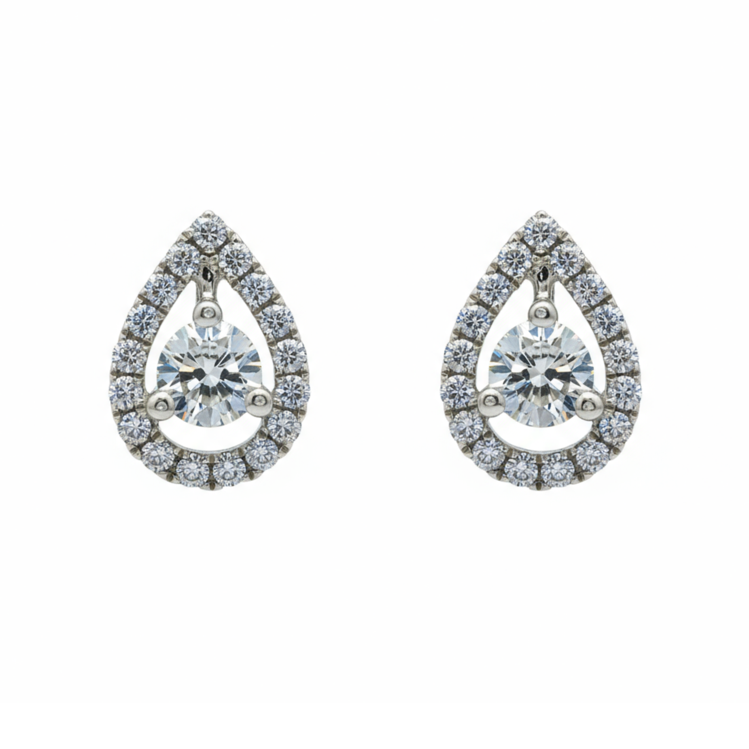 Teardrop Halo Lab Grown Diamond Earrings