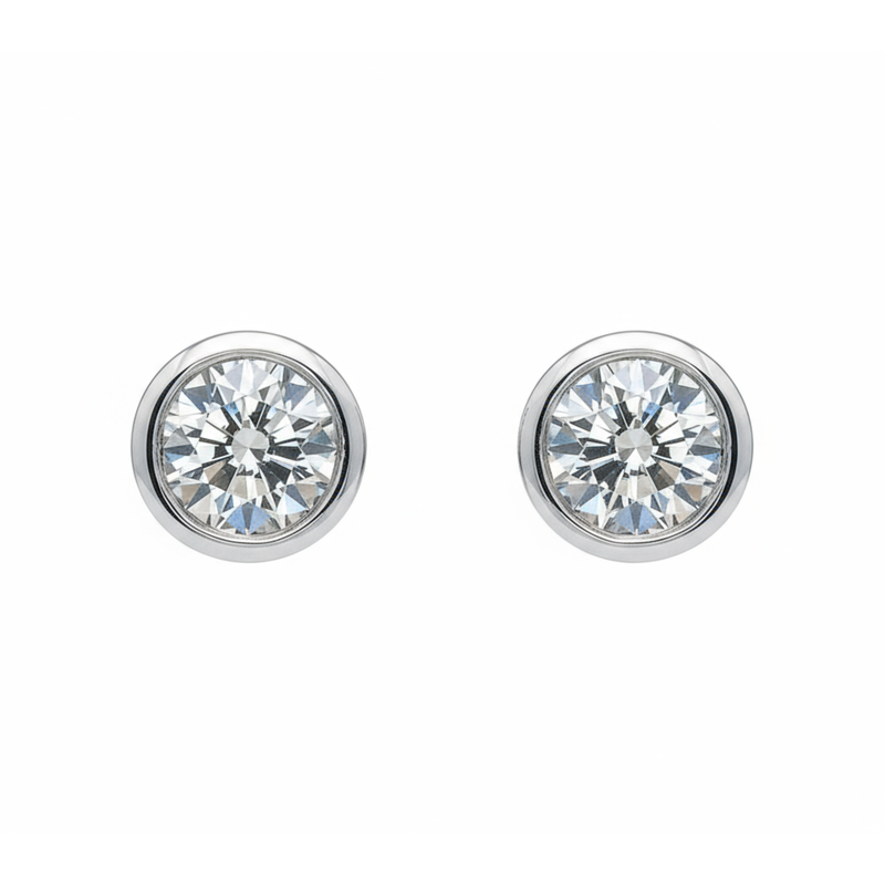 Infinity Bezel Lab Grown Diamond Earrings