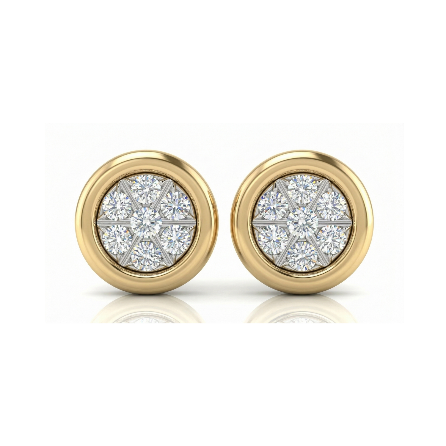 Button Brilliant Lab Grown Diamond Earrings