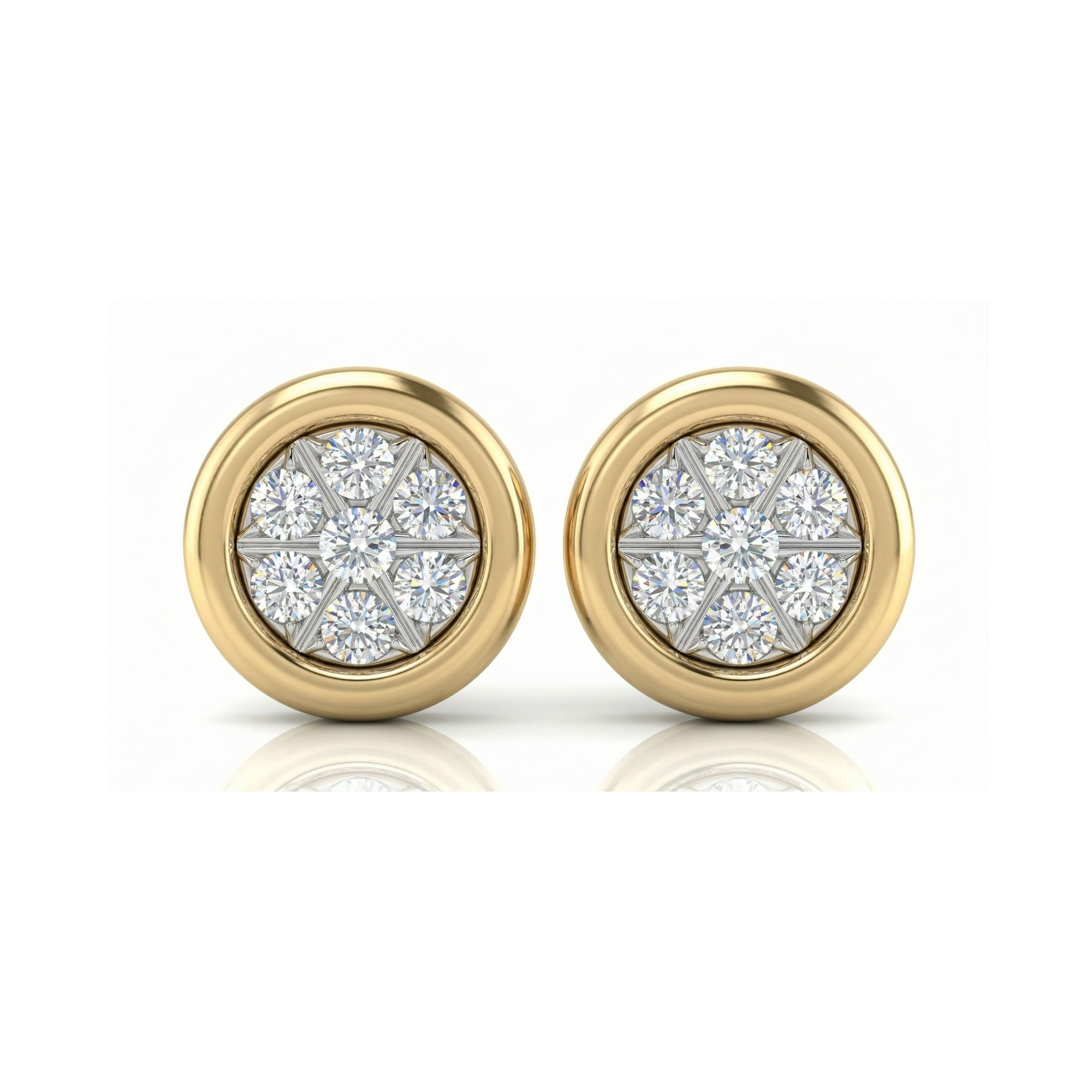 Button Brilliant Lab Grown Diamond Earrings